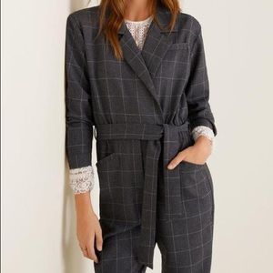 MANGO Long Checked Jumpsuit